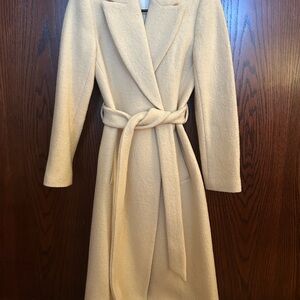 Club Monaco Cream Belted Coat